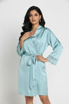 Zivame Luxe Satin 5 Pc Sleep Set - Mist Green — thumbnail 3